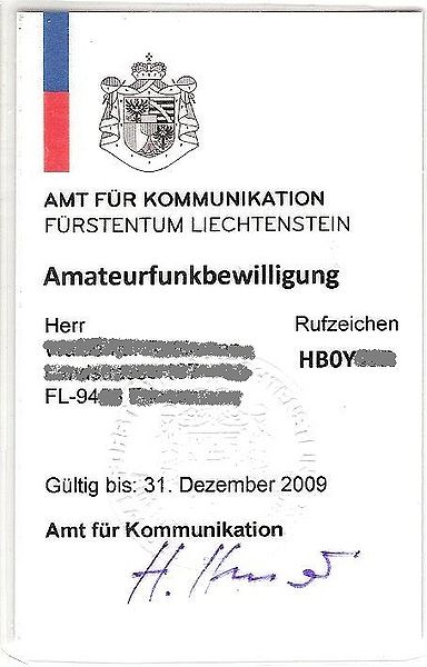 Datei:Liechtensteiner Amateurfunkbewilligung 2009.jpg